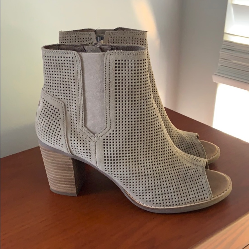Toms peep toe booties